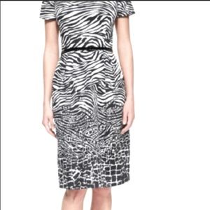Rare: David Meister black/white zebra dress